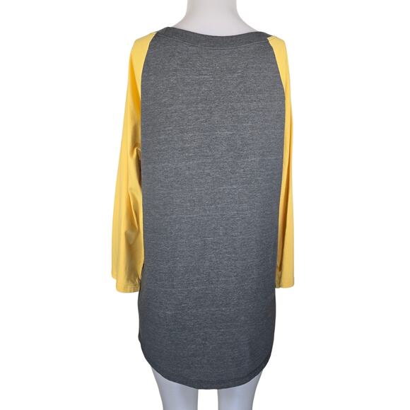 Torrid Graphic Baseball Style Tee Shirt Gray Yellow "Sarcastic" Women's 2 - 2X - Picture 2 of 4